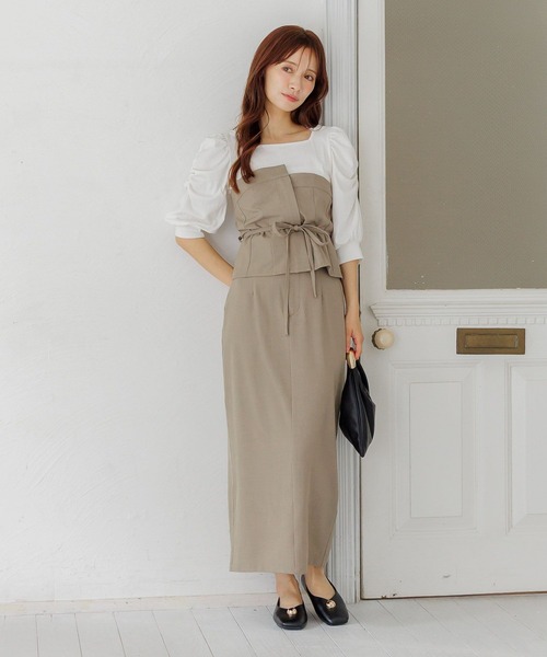 mysty woman（ミスティウーマン）の「【LE VERNIS】トライアングルBAG 574317（ハンドバッグ・レディース・ブラック/ベージュ・FREE）」の6枚目の写真