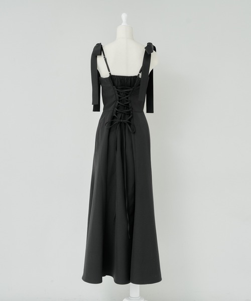 one after another NICE CLAUP（ワンアフターアナザーナイスクラップ）の「【WEB限定商品】マイナス5キロ見え/バックレースアップキャミワンピース（ワンピース・レディース・ベージュ系その他/グレー/ブラック系その他/ブラック・MEDIUM/LARGE）」の21枚目の写真