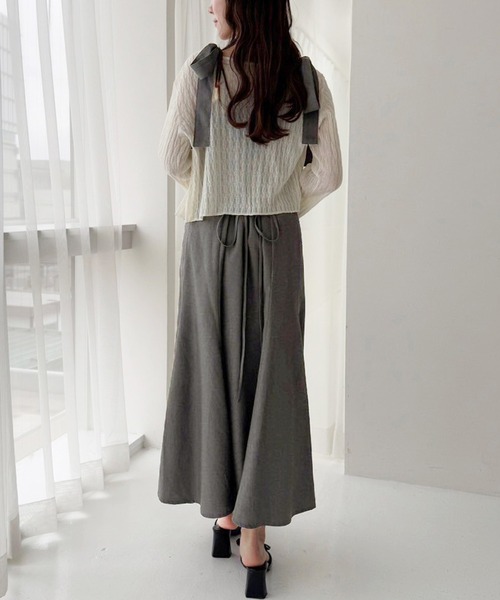 one after another NICE CLAUP（ワンアフターアナザーナイスクラップ）の「【WEB限定商品】マイナス5キロ見え/バックレースアップキャミワンピース（ワンピース・レディース・ベージュ系その他/グレー/ブラック系その他/ブラック・MEDIUM/LARGE）」の17枚目の写真