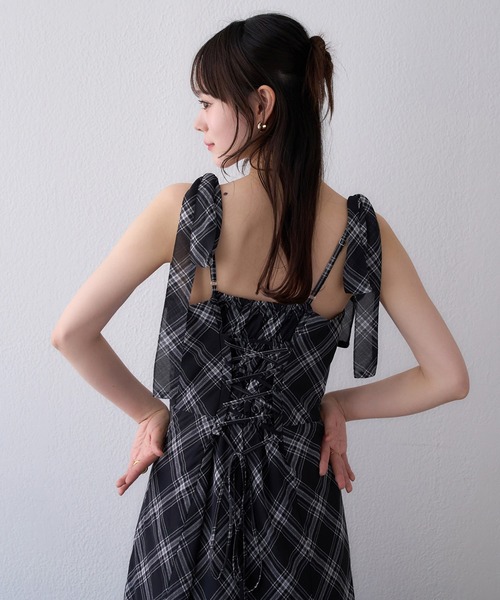 セール】【WEB限定商品】マイナス5キロ見え/バックレースアップキャミ