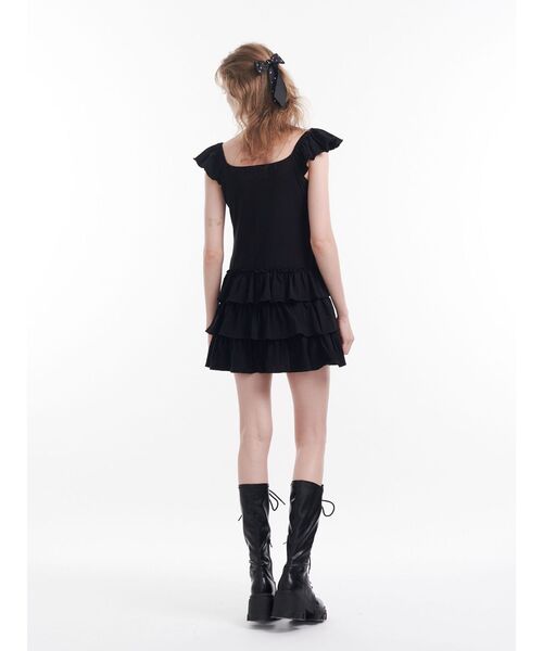 jouetie（ジュエティ）の「フレンチスリーブフリルワンピース（ワンピース・レディース・ブラック/グレー/ブルー・MEDIUM）」の11枚目の写真