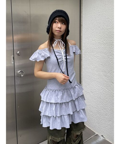 jouetie（ジュエティ）の「フレンチスリーブフリルワンピース（ワンピース・レディース・ブラック/グレー/ブルー・MEDIUM）」の17枚目の写真