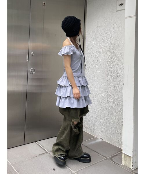 jouetie（ジュエティ）の「フレンチスリーブフリルワンピース（ワンピース・レディース・ブラック/グレー/ブルー・MEDIUM）」の5枚目の写真