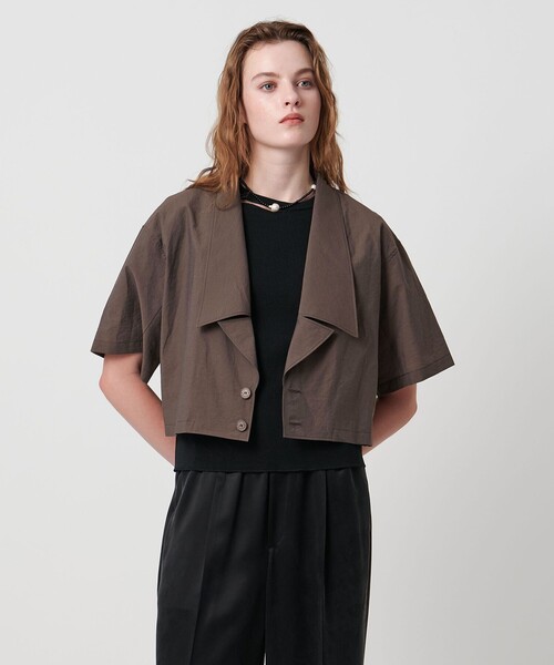 ASTRAET（アストラット）の「＜ASTRAET＞ラペル ショートスリーブシャツ②（シャツ/ブラウス・レディース・ダークブラウン/ブラック・FREE）」の3枚目の写真