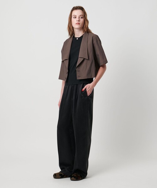 ASTRAET（アストラット）の「＜ASTRAET＞ラペル ショートスリーブシャツ②（シャツ/ブラウス・レディース・ダークブラウン/ブラック・FREE）」の4枚目の写真