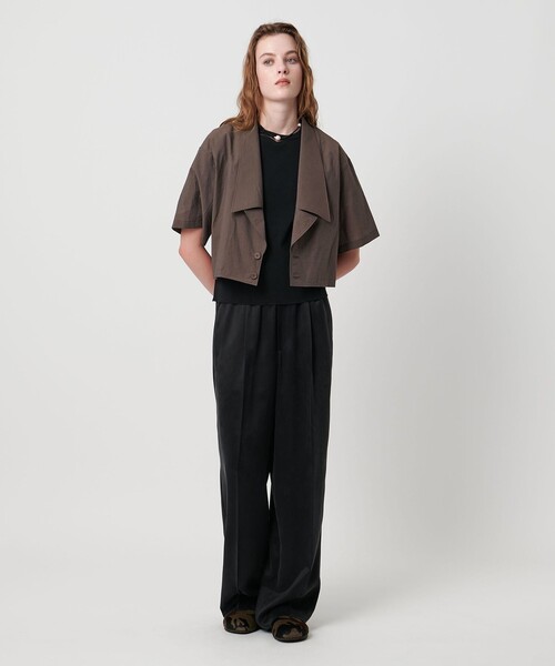 ASTRAET（アストラット）の「＜ASTRAET＞ラペル ショートスリーブシャツ②（シャツ/ブラウス・レディース・ダークブラウン/ブラック・FREE）」の5枚目の写真