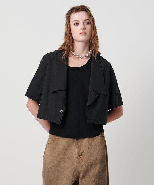 ASTRAET（アストラット）の「＜ASTRAET＞ラペル ショートスリーブシャツ②（シャツ/ブラウス・レディース・ダークブラウン/ブラック・FREE）」の6枚目の写真
