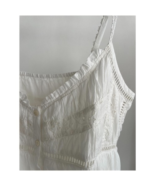 CASA FLINE（カーサフライン）の「【OC】オーガニックコットンレースキャミソール（シャツ/ブラウス・レディース・ホワイト/ネイビー/サックスブルー・FREE）」の7枚目の写真