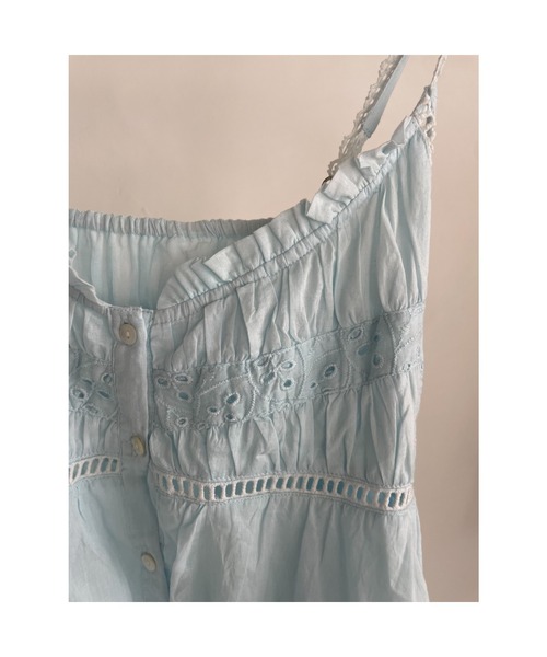CASA FLINE（カーサフライン）の「【OC】オーガニックコットンレースキャミソール（シャツ/ブラウス・レディース・ホワイト/ネイビー/サックスブルー・FREE）」の8枚目の写真