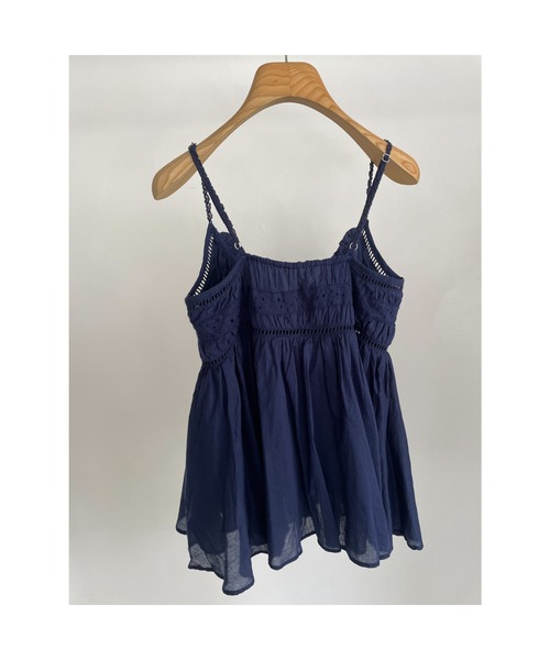 CASA FLINE（カーサフライン）の「【OC】オーガニックコットンレースキャミソール（シャツ/ブラウス・レディース・ホワイト/ネイビー/サックスブルー・FREE）」の9枚目の写真