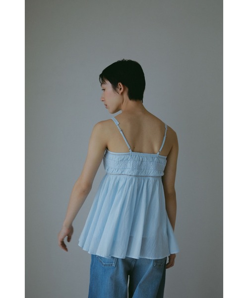 CASA FLINE（カーサフライン）の「【OC】オーガニックコットンレースキャミソール（シャツ/ブラウス・レディース・ホワイト/ネイビー/サックスブルー・FREE）」の11枚目の写真