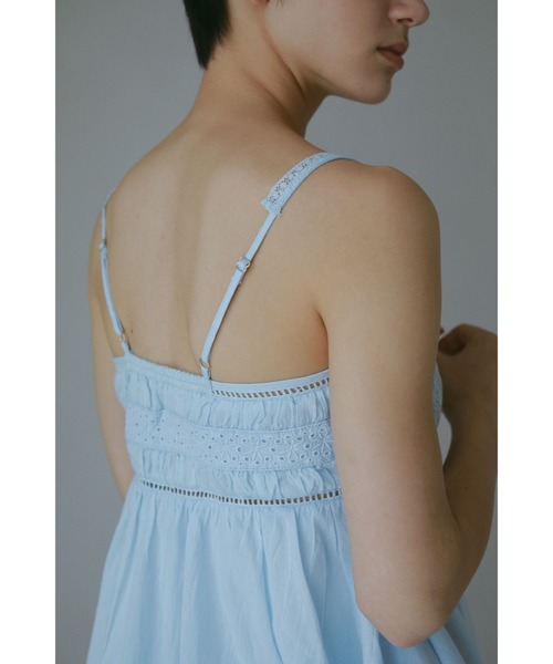 CASA FLINE（カーサフライン）の「【OC】オーガニックコットンレースキャミソール（シャツ/ブラウス・レディース・ホワイト/ネイビー/サックスブルー・FREE）」の15枚目の写真