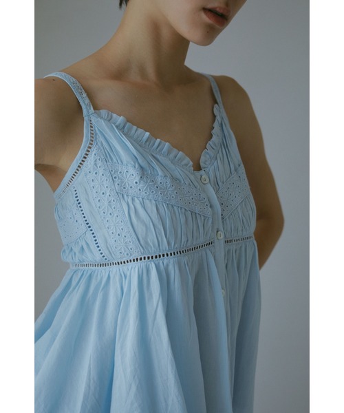 CASA FLINE（カーサフライン）の「【OC】オーガニックコットンレースキャミソール（シャツ/ブラウス・レディース・ホワイト/ネイビー/サックスブルー・FREE）」の16枚目の写真