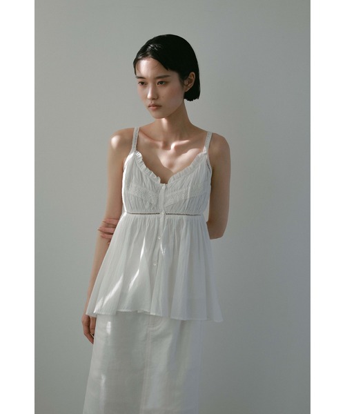 CASA FLINE（カーサフライン）の「【OC】オーガニックコットンレースキャミソール（シャツ/ブラウス・レディース・ホワイト/ネイビー/サックスブルー・FREE）」の17枚目の写真