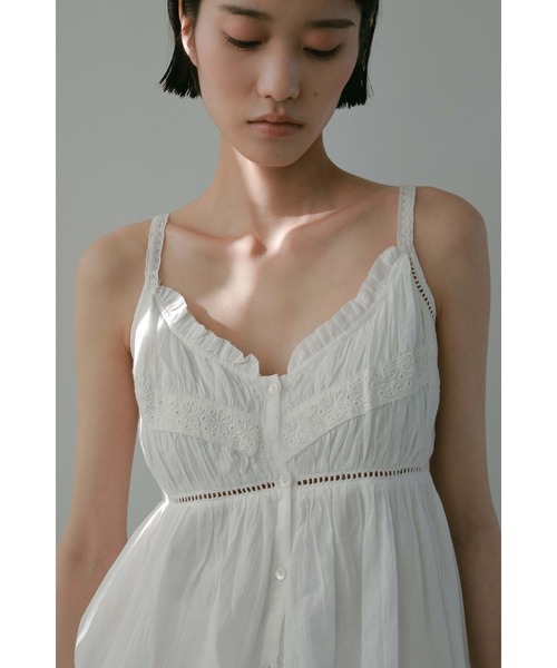 CASA FLINE（カーサフライン）の「【OC】オーガニックコットンレースキャミソール（シャツ/ブラウス・レディース・ホワイト/ネイビー/サックスブルー・FREE）」の18枚目の写真