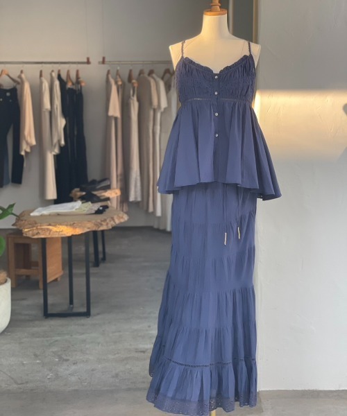 CASA FLINE（カーサフライン）の「【OC】オーガニックコットンレースキャミソール（シャツ/ブラウス・レディース・ホワイト/ネイビー/サックスブルー・FREE）」の10枚目の写真