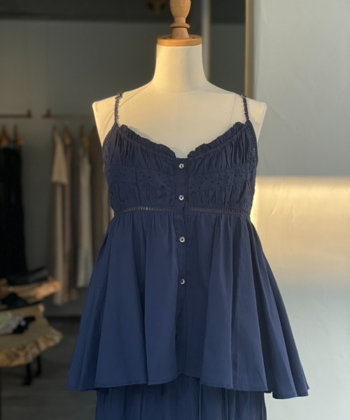 CASA FLINE（カーサフライン）の「【OC】オーガニックコットンレースキャミソール（シャツ/ブラウス・レディース・ホワイト/ネイビー/サックスブルー・FREE）」の22枚目の写真