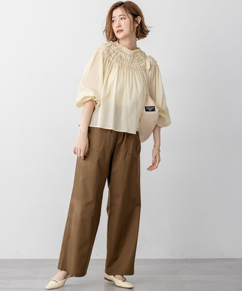 23区(ニジュウサンク)の「【SLOW/一部店舗限定】コットンクレープ ブラウス(シャツ/ブラウス・レディース・ダルブルー系/ブラック系/アイボリー系・38)」の7枚目の写真