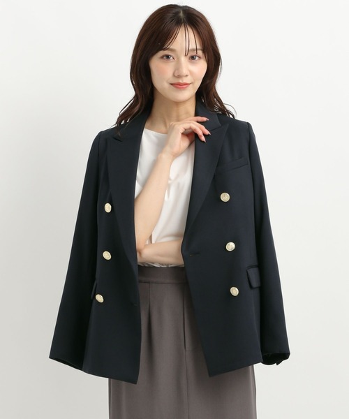 Andemiu（アンデミュウ）の「【新色ブラックWEB限定登場】キンボタンジャケット579802（テーラードジャケット・レディース・アイボリー/ネイビー/ベージュ/ブラウン/ブラック・FREE）」の19枚目の写真