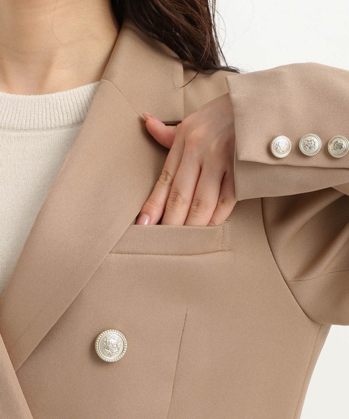 Andemiu（アンデミュウ）の「【新色ブラックWEB限定登場】キンボタンジャケット579802（テーラードジャケット・レディース・アイボリー/ネイビー/ベージュ/ブラウン/ブラック・FREE）」の13枚目の写真