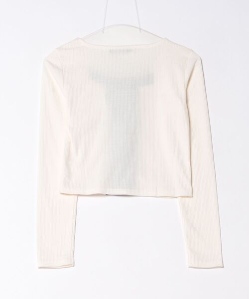 GORGE(ゴージ)の「《レースアップ×レイヤード風レース》映えトップス(Tシャツ/カットソー・レディース・チャコール/ブラック/オフホワイト・F)」の14枚目の写真