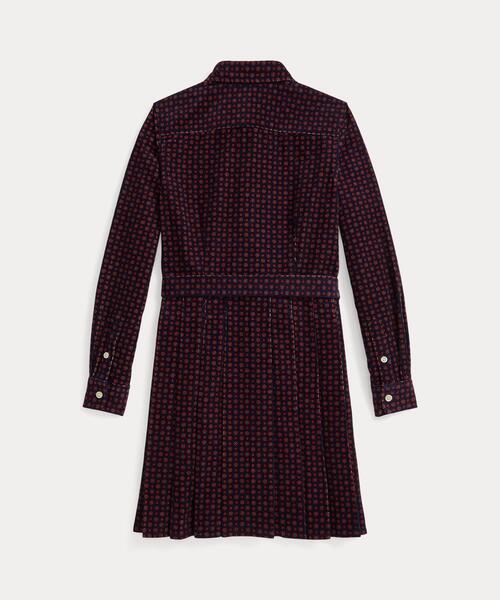 セール】ベルテッド コーデュロイ シャツドレス（シャツワンピース