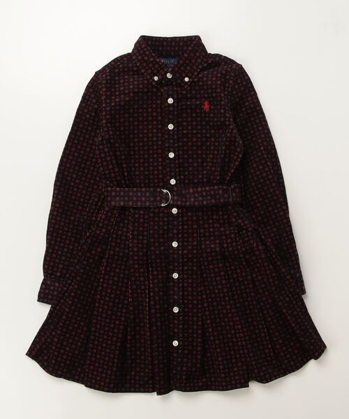 セール】ベルテッド コーデュロイ シャツドレス（シャツワンピース