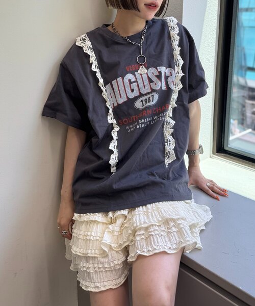 w closet（ダブルクローゼット）の「【25AW】フリルミニティアードスカパン（スカート・レディース・オフホワイト/アイボリー/ブラック・FREE）」の14枚目の写真