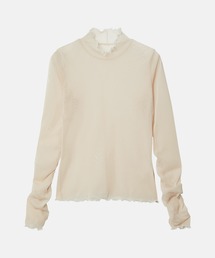 LE CIEL BLEU | フィットハイネックチュールトップ / Fitted High-neck Tulle Top(Tシャツ/カットソー)