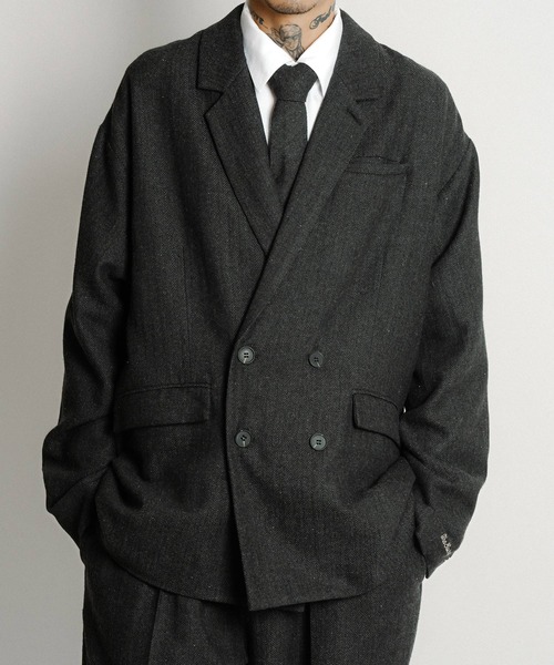Herringbone double tailored jkt（テーラードジャケット）｜Subciety
