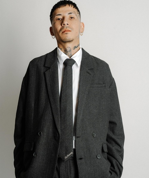 Subciety（サブサエティ）の「Herringbone double tailored jkt（テーラードジャケット・メンズ・ブラウン/グレー/ブラック・X-LARGE/LARGE/MEDIUM/SMALL）」の8枚目の写真