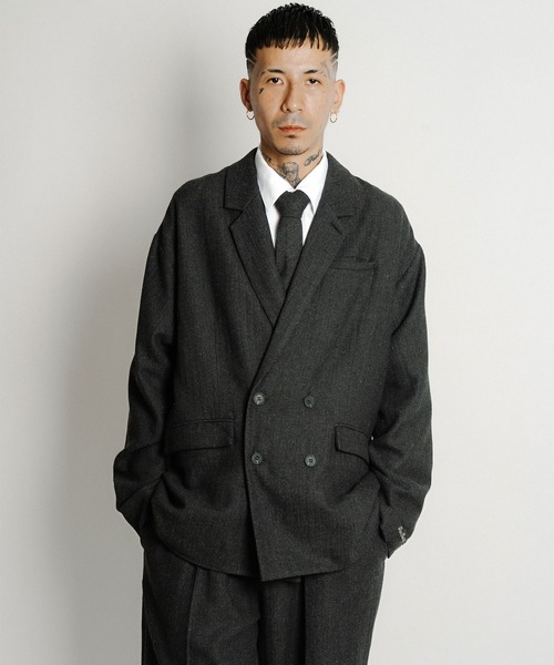 Subciety（サブサエティ）の「Herringbone double tailored jkt（テーラードジャケット・メンズ・ブラウン/グレー/ブラック・X-LARGE/LARGE/MEDIUM/SMALL）」の12枚目の写真