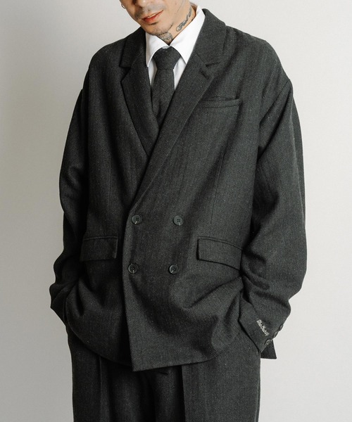 Herringbone double tailored jkt（テーラードジャケット）｜Subciety