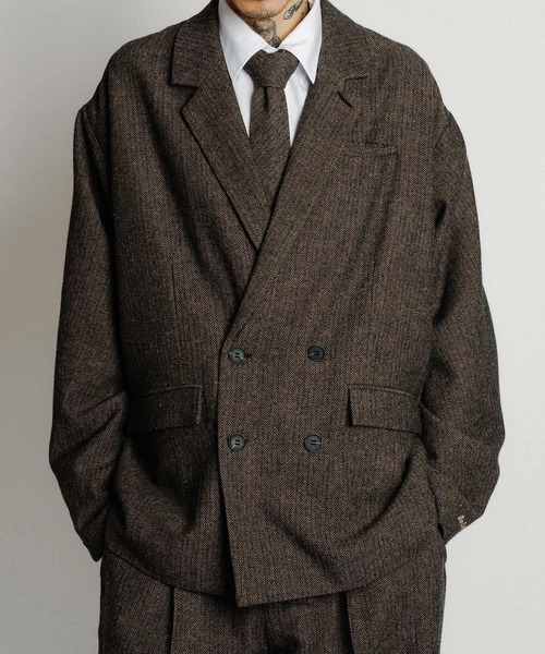 Herringbone double tailored jkt（テーラードジャケット）｜Subciety
