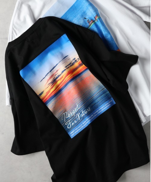 CAMP7（キャンプセブン）の「【接触冷感】【CAMP7】バックフォトプリントＴシャツ / エコ素材（Tシャツ/カットソー・メンズ・ホワイト/ブラック・L/XL/M）」の2枚目の写真