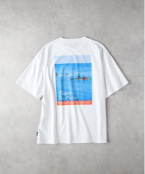 CAMP7（キャンプセブン）の「【接触冷感】【CAMP7】バックフォトプリントＴシャツ / エコ素材（Tシャツ/カットソー・メンズ・ホワイト/ブラック・L/XL/M）」の9枚目の写真