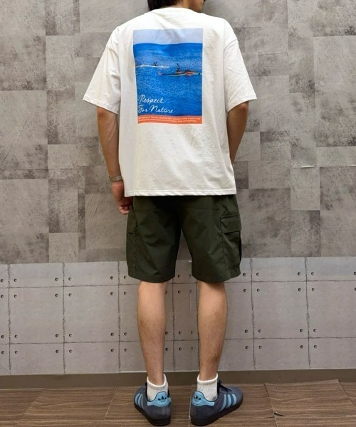 CAMP7（キャンプセブン）の「【接触冷感】【CAMP7】バックフォトプリントＴシャツ / エコ素材（Tシャツ/カットソー・メンズ・ホワイト/ブラック・L/XL/M）」の16枚目の写真