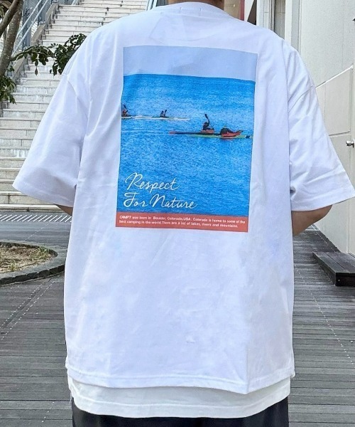 CAMP7（キャンプセブン）の「【接触冷感】【CAMP7】バックフォトプリントＴシャツ / エコ素材（Tシャツ/カットソー・メンズ・ホワイト/ブラック・L/XL/M）」の21枚目の写真