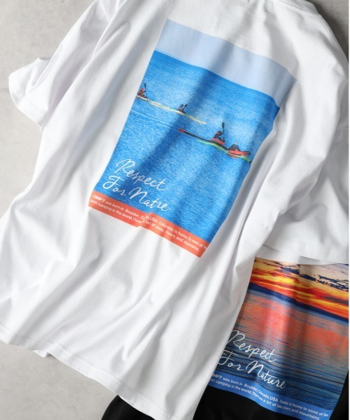 CAMP7（キャンプセブン）の「【接触冷感】【CAMP7】バックフォトプリントＴシャツ / エコ素材（Tシャツ/カットソー・メンズ・ホワイト/ブラック・L/XL/M）」の13枚目の写真