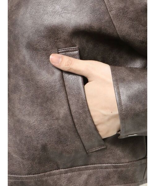 MERCURYDUO(マーキュリーデュオ)の「フェイクレザークロップドブルゾン(ブルゾン・レディース・ブラック/ブラウン・FREE)」の20枚目の写真