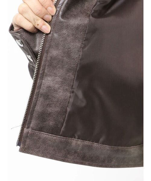 MERCURYDUO(マーキュリーデュオ)の「フェイクレザークロップドブルゾン(ブルゾン・レディース・ブラック/ブラウン・FREE)」の21枚目の写真