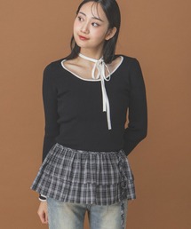 3.3 Field Trip/チョーカー付きニットロングスリーブ