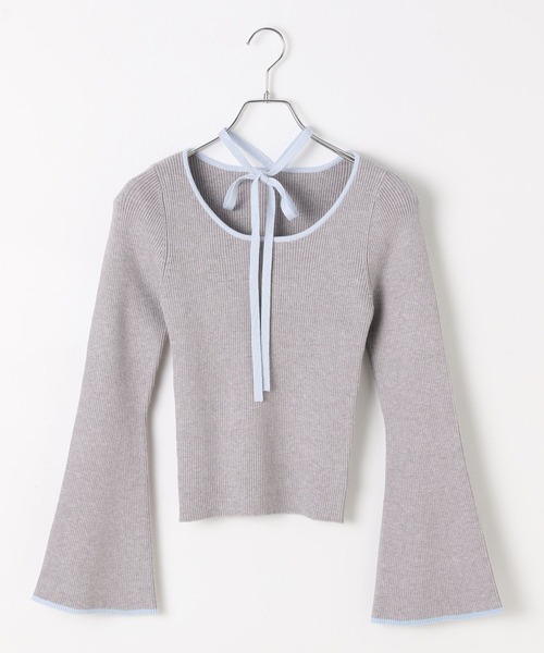 3.3 Field Trip （3.3フィールドトリップ）の「3.3 Field Trip／チョーカー付きニットロングスリーブ（ニット/セーター・レディース・ブラック/グレー/オフホワイト/レッド・FREE）」の7枚目の写真