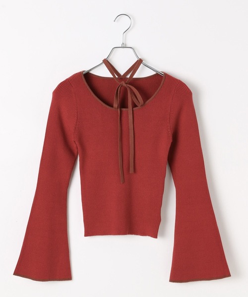 3.3 Field Trip （3.3フィールドトリップ）の「3.3 Field Trip／チョーカー付きニットロングスリーブ（ニット/セーター・レディース・ブラック/グレー/オフホワイト/レッド・FREE）」の9枚目の写真