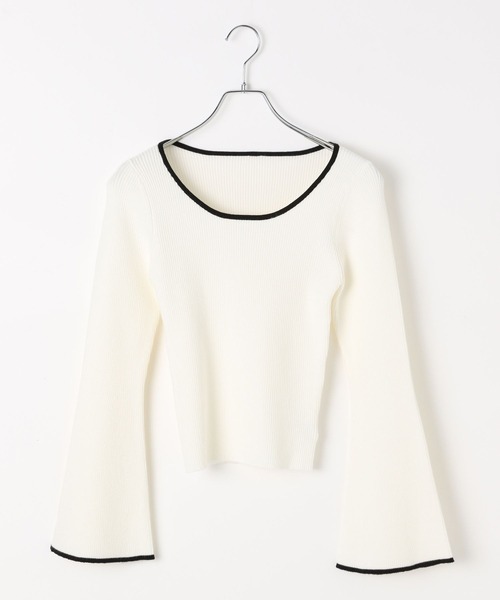 3.3 Field Trip （3.3フィールドトリップ）の「3.3 Field Trip／チョーカー付きニットロングスリーブ（ニット/セーター・レディース・ブラック/グレー/オフホワイト/レッド・FREE）」の11枚目の写真