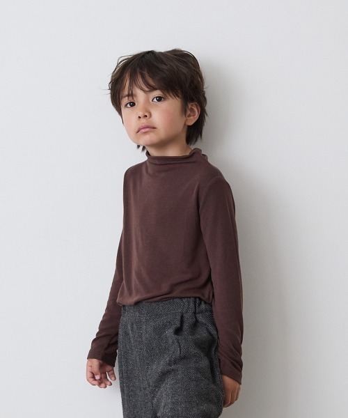 riziere(リジェール)の「シームレスハイネックプルオーバー(MOMとお揃い)(Tシャツ/カットソー・キッズ・ブラウン/ホワイト/ブラック・130/120/110/100/90/150/140)」の10枚目の写真