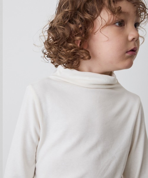 riziere(リジェール)の「シームレスハイネックプルオーバー(MOMとお揃い)(Tシャツ/カットソー・キッズ・ブラウン/ホワイト/ブラック・130/120/110/100/90/150/140)」の5枚目の写真