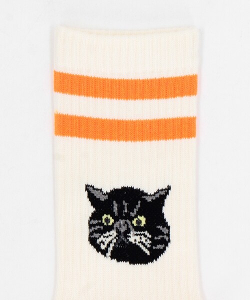 FREAK'S STORE（フリークスストア）の「ROSTER SOX/ロスターソックス ”CAT”モチーフソックス（ソックス/靴下・レディース・ホワイト/ナチュラル・ONE SIZE）」の3枚目の写真