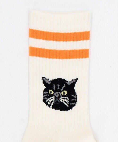 FREAK'S STORE（フリークスストア）の「ROSTER SOX/ロスターソックス ”CAT”モチーフソックス（ソックス/靴下・レディース・ホワイト/ナチュラル・ONE SIZE）」の4枚目の写真