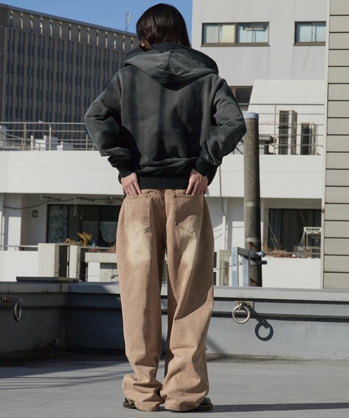 セール】Bleach-Damaged Design Denim/ブリーチダメージデザインデニム